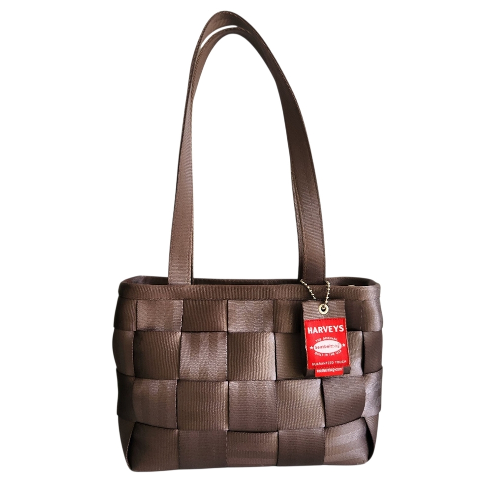 Harveys Seatbelt Bag  Mushroom Brown Woven Shoulder Handbag